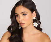Boucles d'oreilles créoles à fleurs florales